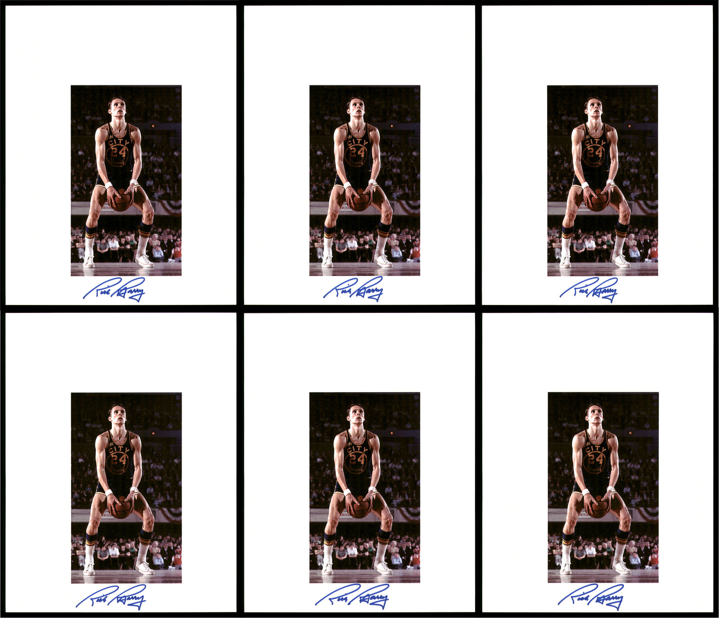 Rick Barry Autographed 8.5x11 Photo 12 Count Lot Golden State Warriors SKU #194017