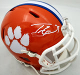 Travis Etienne Autographed Clemson Tigers Speed Mini Helmet (Smudged) Beckett BAS #WH79006