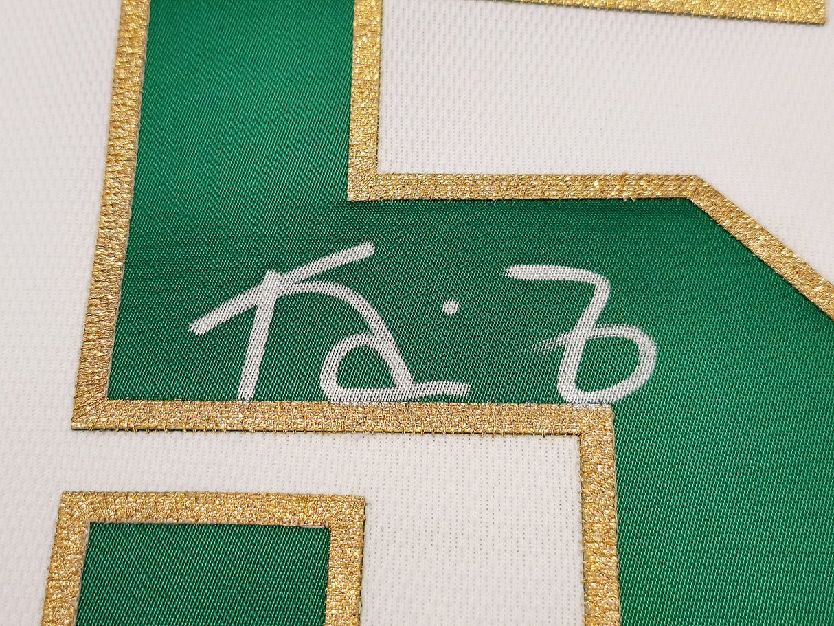 Boston Celtics Kevin Garnett Autographed White & Gold Authentic Mitchell & Ness Hardwood Classics 2008 Jersey Size L Beckett BAS QR Stock #203554