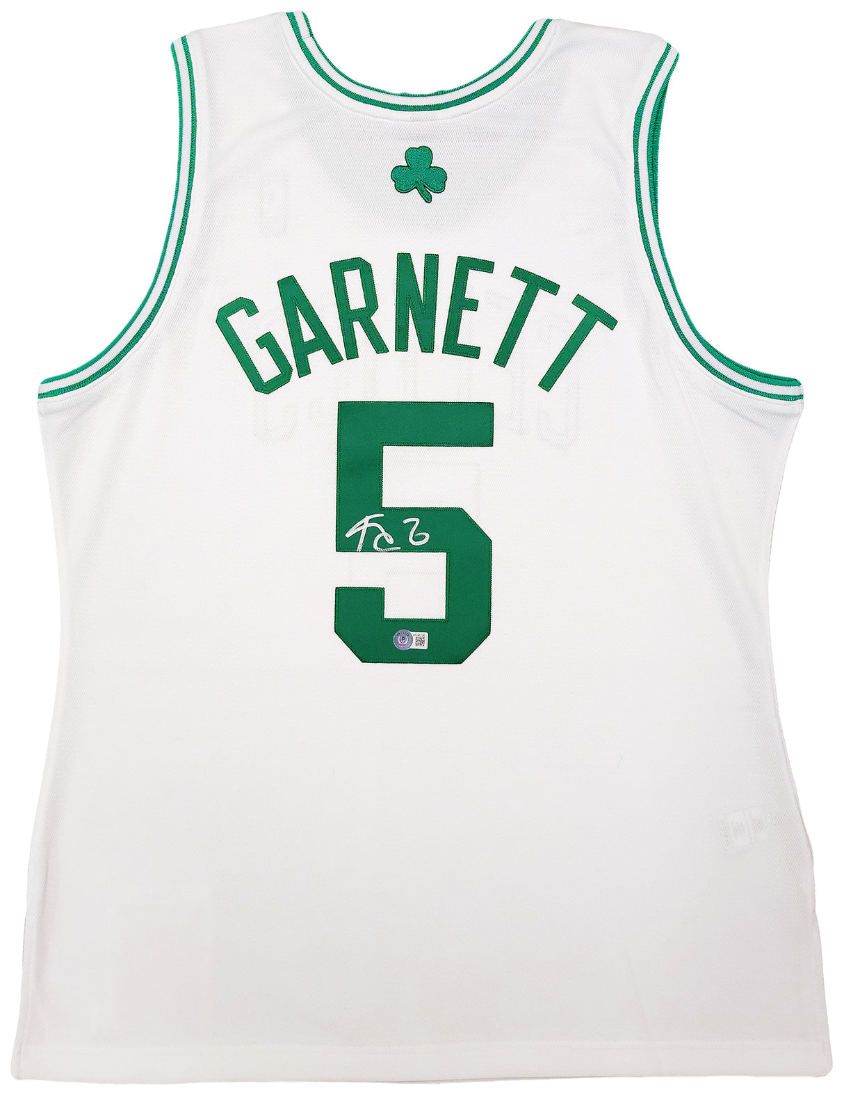 Boston Celtics Kevin Garnett Autographed White Authentic Mitchell & Ness Hardwood Classics 2007-2008 Jersey Size L Beckett BAS QR Stock #203551