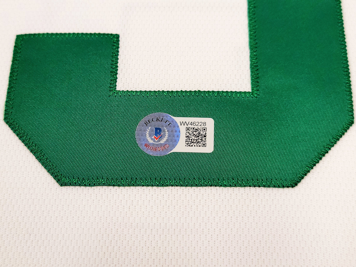 Boston Celtics Kevin Garnett Autographed White Authentic Mitchell & Ness Hardwood Classics 2007-2008 Jersey Size L Beckett BAS QR Stock #203551