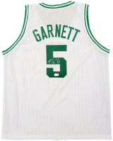 Boston Celtics Kevin Garnett Autographed White Jersey Beckett BAS QR Stock #203547