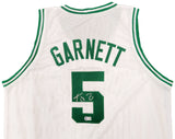 Boston Celtics Kevin Garnett Autographed White Jersey Beckett BAS QR Stock #203547