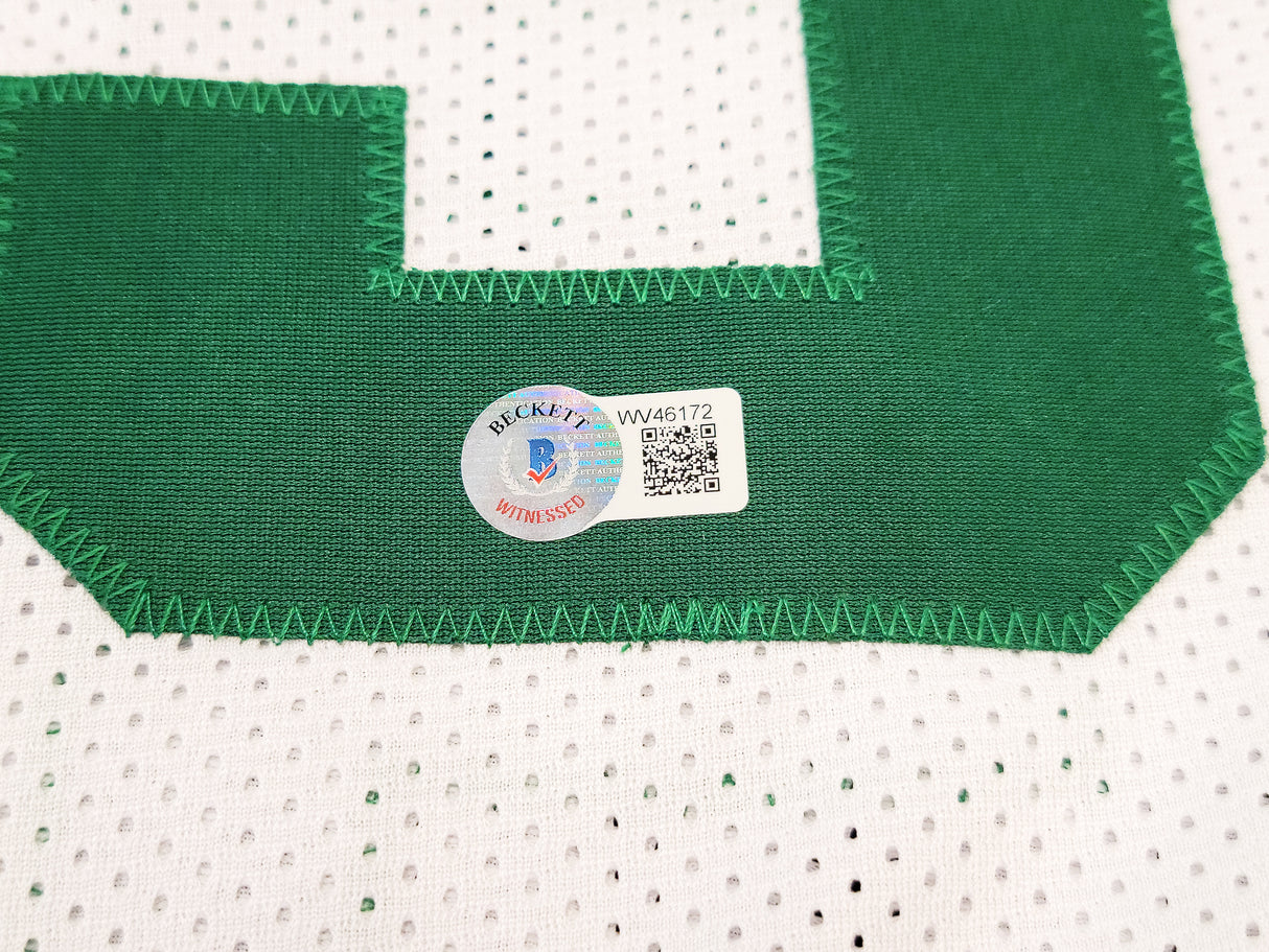Boston Celtics Kevin Garnett Autographed White Jersey Beckett BAS QR Stock #203547