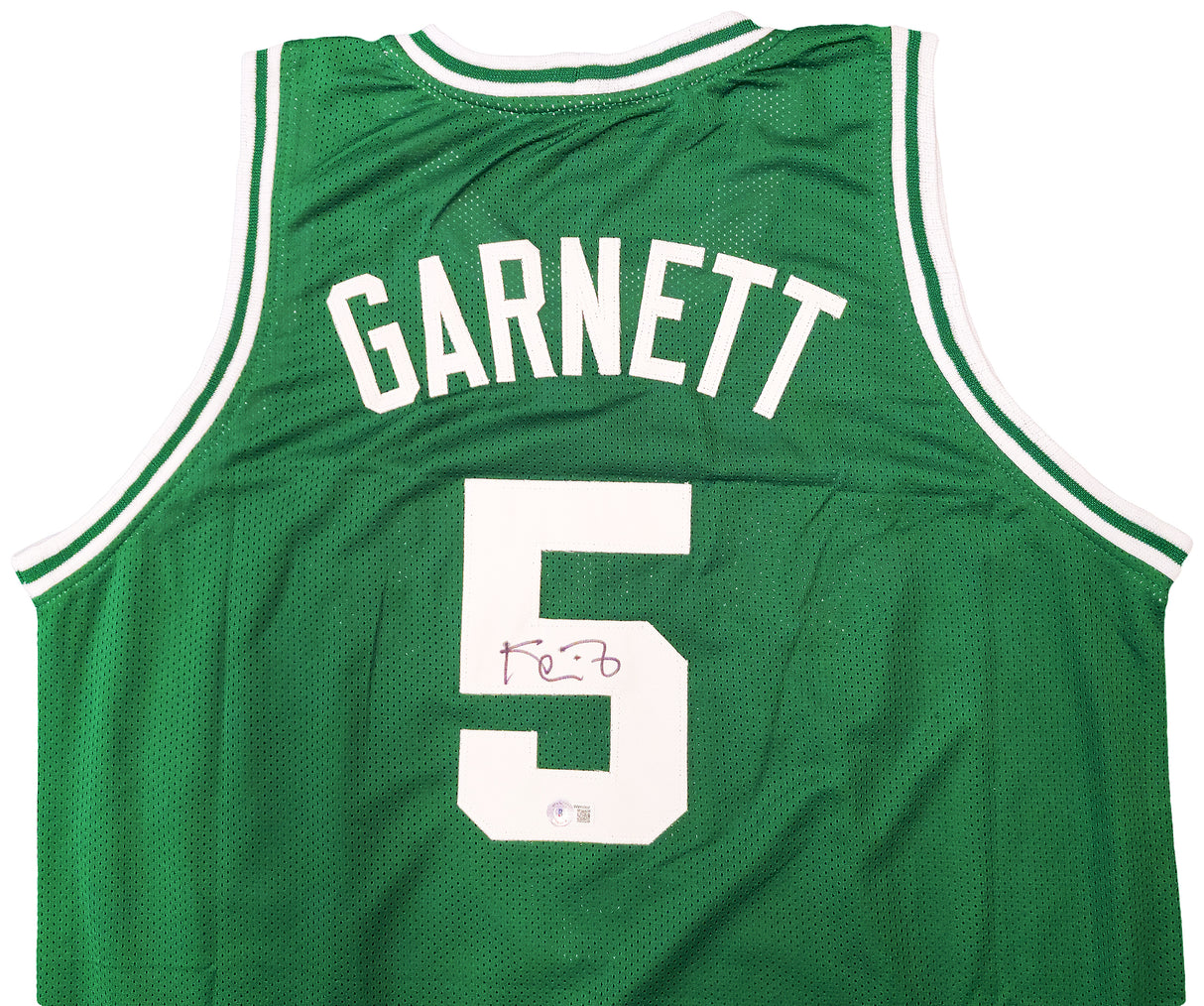 Boston Celtics Kevin Garnett Autographed Green Jersey Beckett BAS QR Stock #203548