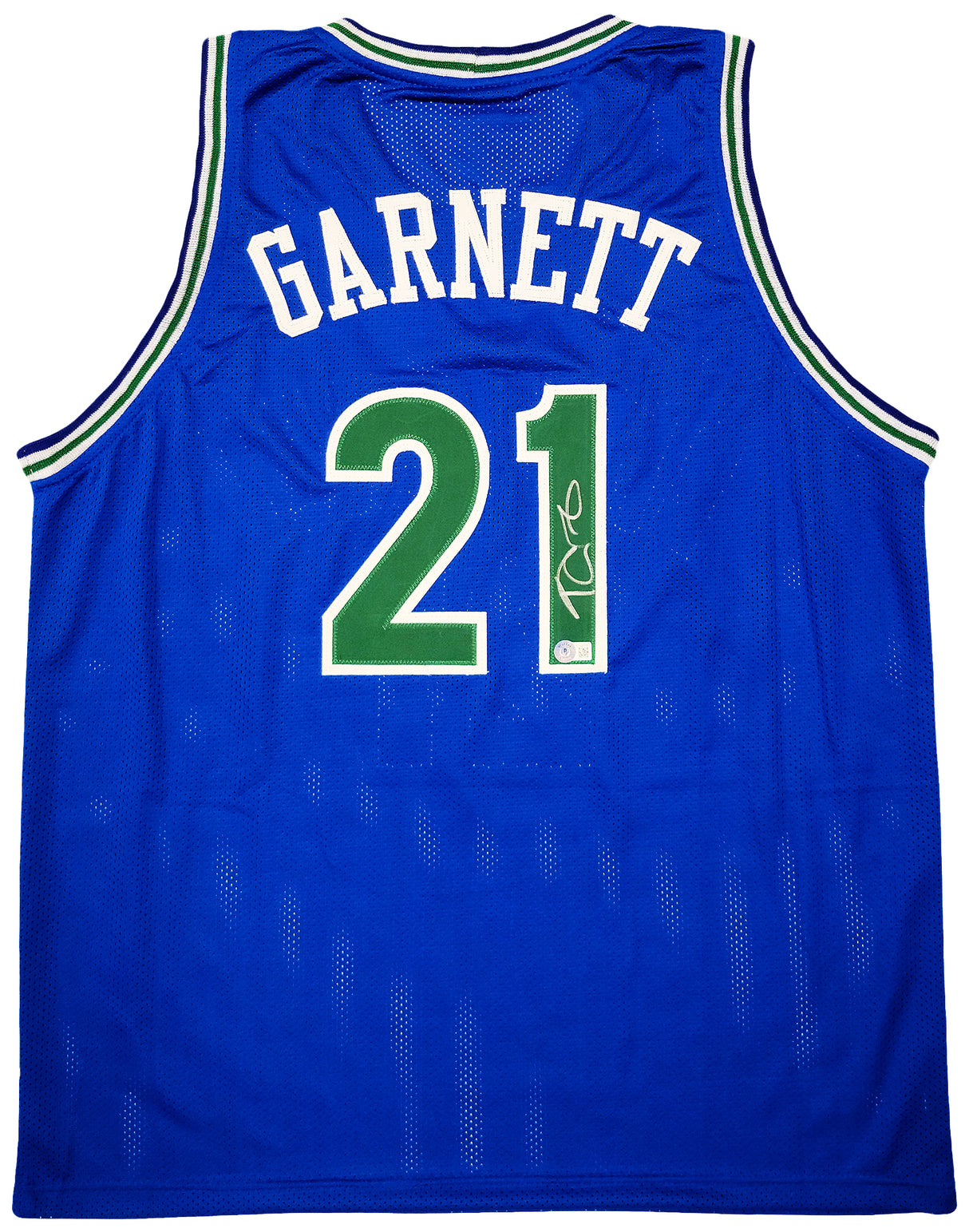 Minnesota Timberwolves Kevin Garnett Autographed Blue Jersey Beckett BAS QR Stock #203549