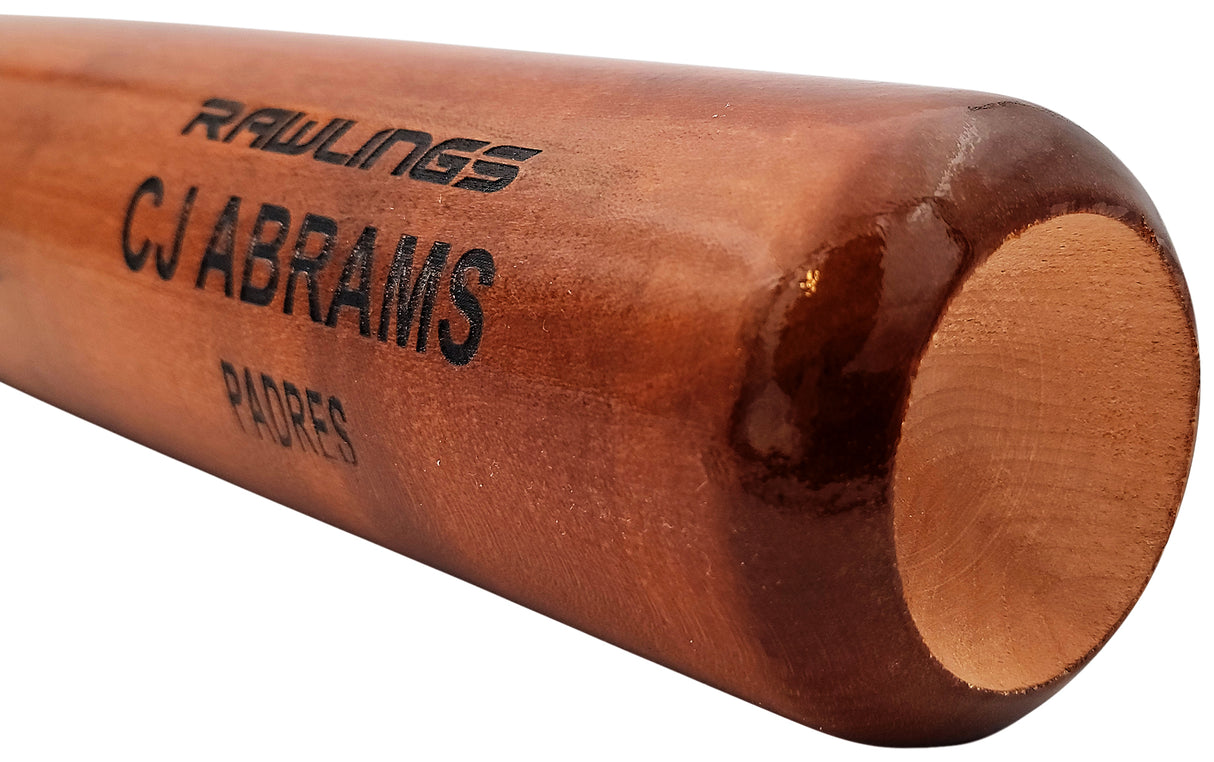 CJ Abrams Autographed Brown Rawlings Game Model Bat San Diego Padres "1st MLB HR 4-14-22" Beckett BAS QR Stock #203555