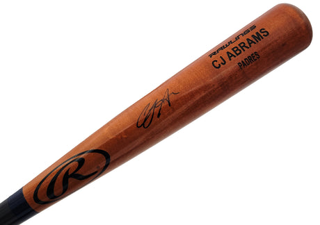 CJ Abrams Autographed Brown Rawlings Game Model Bat San Diego Padres Beckett BAS QR Stock #203556