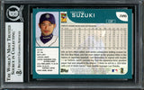 Ichiro Suzuki Autographed 2001 Topps Rookie Card #726 Seattle Mariners (Damaged) Beckett BAS #12783563