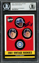 Ichiro Suzuki Autographed 2001 Upper Deck Vintage Rookie Card #346 Seattle Mariners Beckett BAS #12783719