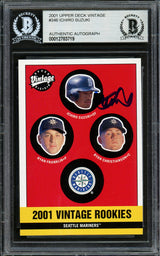Ichiro Suzuki Autographed 2001 Upper Deck Vintage Rookie Card #346 Seattle Mariners Beckett BAS #12783719