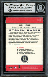 Ichiro Suzuki Autographed 2001 Fleer Platinum Rookie Card #420 Seattle Mariners Beckett BAS #12785160