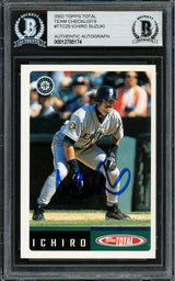 Ichiro Suzuki Autographed 2002 Topps Total Card #TTC25 Seattle Mariners Beckett BAS Stock #194184