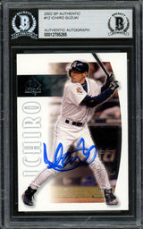Ichiro Suzuki Autographed 2002 SP Authentic Card #12 Seattle Mariners Beckett BAS Stock #194196