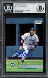 Ichiro Suzuki Autographed 2002 Topps Stadium Club Card #51 Seattle Mariners Beckett BAS Stock #194205