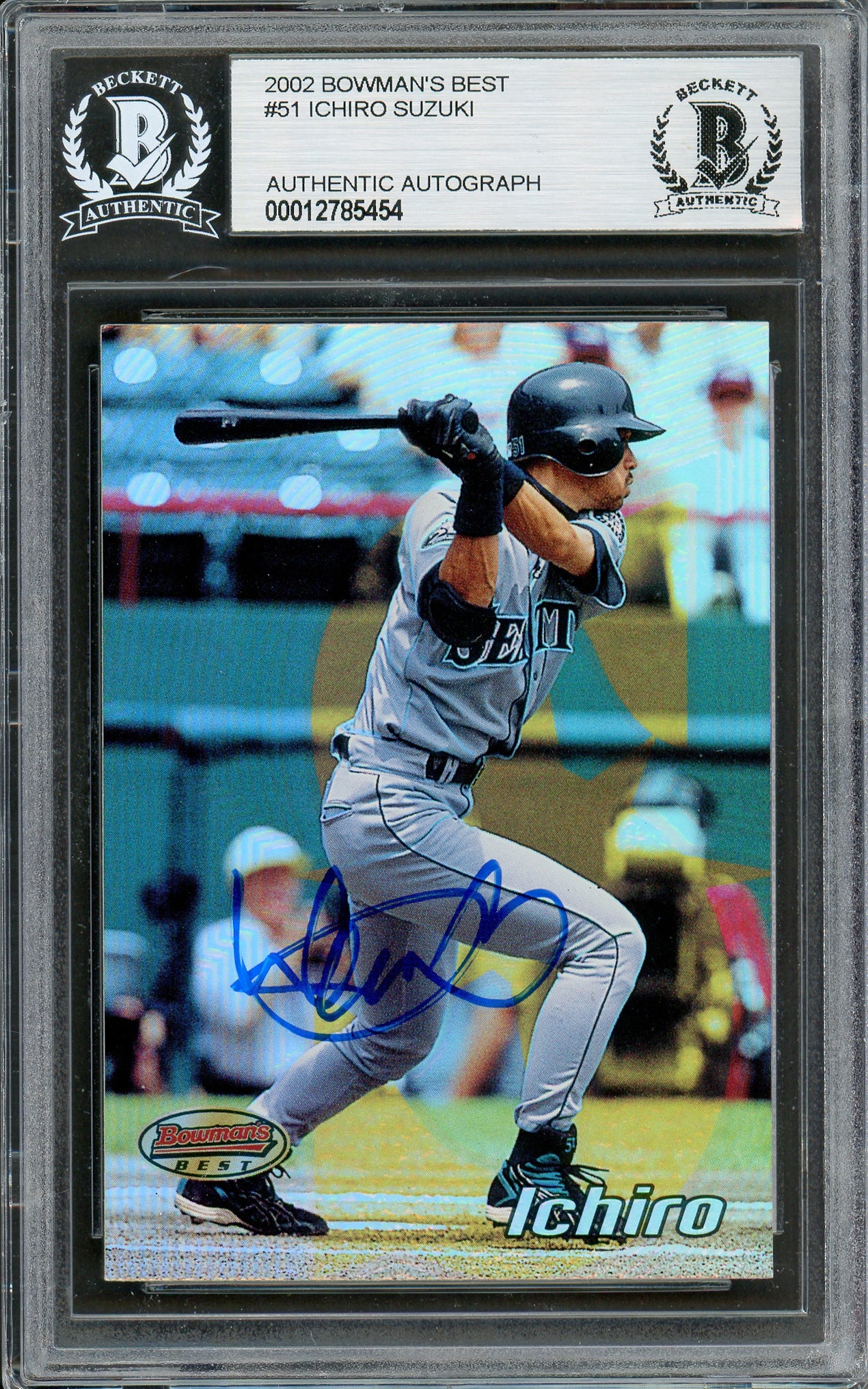 Ichiro Suzuki Autographed 2002 Bowman's Best Card #51 Seattle Mariners Beckett BAS #12785454