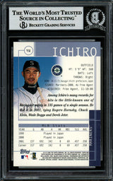 Ichiro Suzuki Autographed 2002 Topps Reserve Card #72 Seattle Mariners Beckett BAS #12785479