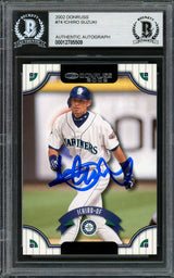 Ichiro Suzuki Autographed 2002 Donruss Card #74 Seattle Mariners Beckett BAS Stock #194217