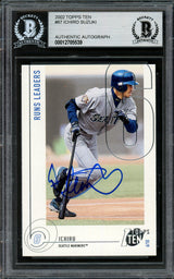 Ichiro Suzuki Autographed 2002 Topps Ten Card #87 Seattle Mariners Beckett BAS Stock #194221