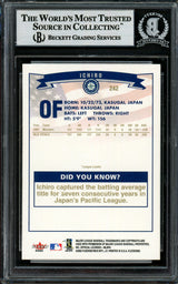 Ichiro Suzuki Autographed 2002 Fleer Card #242 Seattle Mariners Gold Letter Beckett BAS #12785751