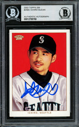 Ichiro Suzuki Autographed 2002 Topps 206 Card #256C Seattle Mariners Beckett BAS Stock #194230