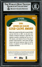 Ichiro Suzuki Autographed 2002 Topps Card #704 Seattle Mariners Beckett BAS Stock #194236