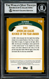 Ichiro Suzuki Autographed 2002 Topps Card #718 Seattle Mariners Beckett BAS #12785916