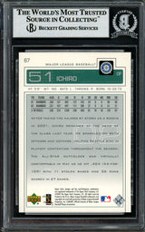 Ichiro Suzuki Autographed 2003 Upper Deck Card #67 Seattle Mariners Beckett BAS Stock #194259