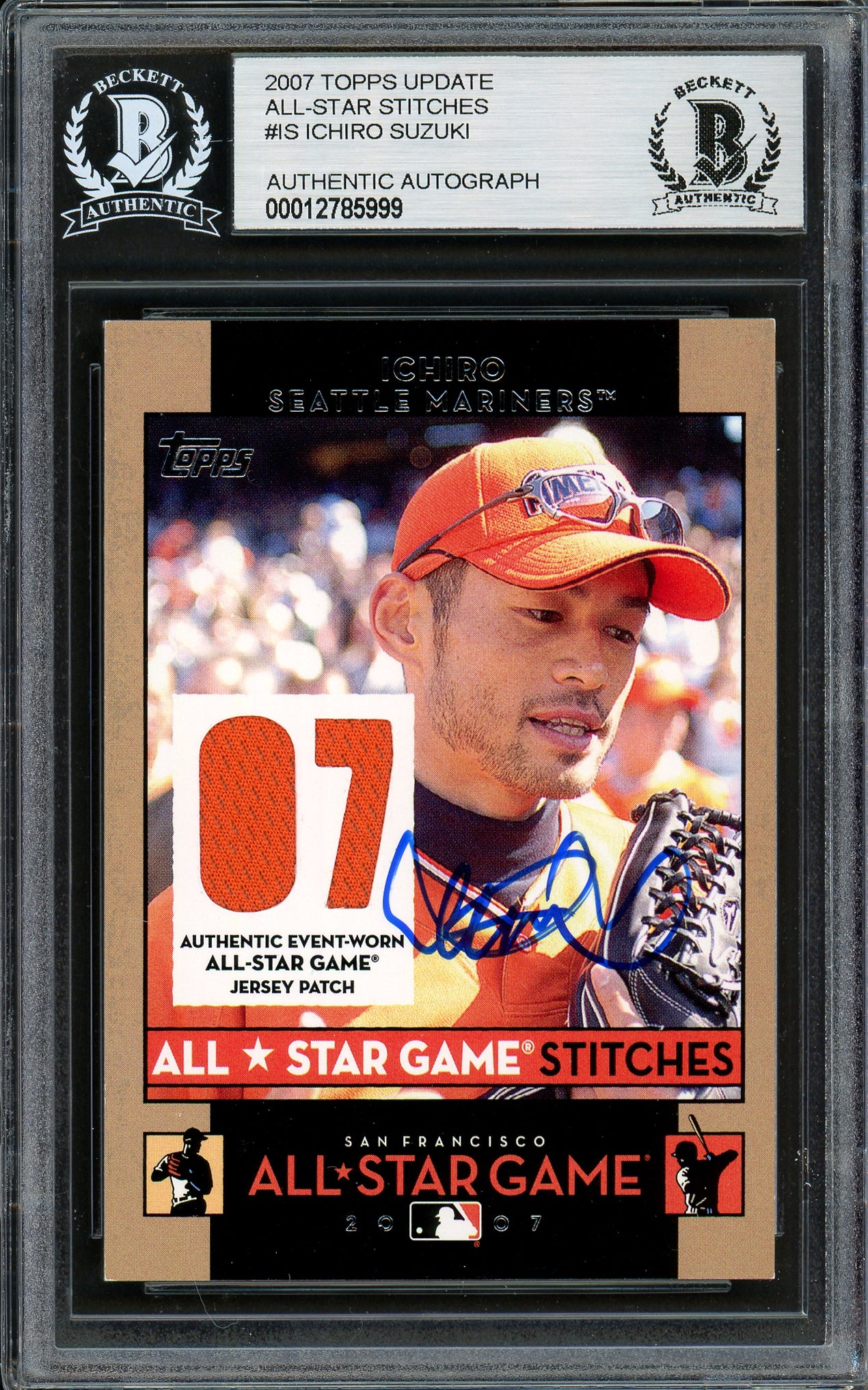 Ichiro Suzuki Autographed 2007 Topps All Star Stitches Game Worn Jersey Card #AS IS Seattle Mariners Beckett BAS #12785999