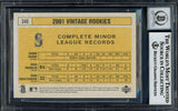 Ichiro Suzuki Autographed 2001 Upper Deck Vintage Rookie Card #346 Seattle Mariners Auto Grade Gem Mint 10 Beckett BAS Stock #194284