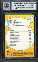 Ichiro Suzuki Autographed 2002 Topps Own The Game Card #OG14 Seattle Mariners Auto Grade Gem Mint 10 Beckett BAS #12786168