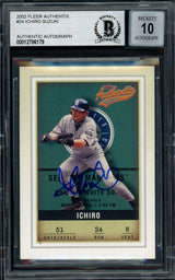 Ichiro Suzuki Autographed 2002 Fleer Authentix Card #24 Seattle Mariners Auto Grade Gem Mint 10 Beckett BAS #12786179