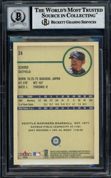 Ichiro Suzuki Autographed 2002 Fleer Authentix Card #24 Seattle Mariners Auto Grade Gem Mint 10 Beckett BAS #12786179