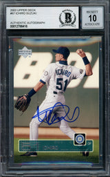 Ichiro Suzuki Autographed 2003 Upper Deck Card #67 Seattle Mariners Auto Grade Gem Mint 10 Beckett BAS Stock #194343