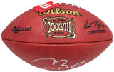 Tom Brady Autographed Official NFL Leather Super Bowl XXXVIII Logo Football Fanatics Holo #AA0104113