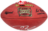 Tom Brady Autographed Official NFL Leather Super Bowl XXXVIII Logo Football Fanatics Holo #AA0104111