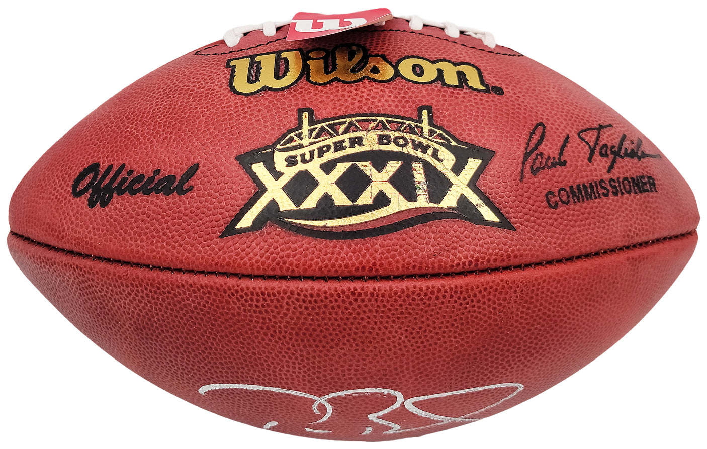 Tom Brady Autographed Official NFL Leather Super Bowl XXXIX Logo Football Fanatics Holo #AA0104084