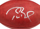 Tom Brady Autographed Official NFL Leather Super Bowl LIII Logo Football Fanatics Holo #AA0104126