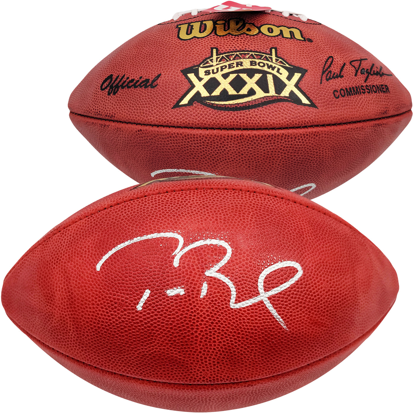 Tom Brady Autographed Official NFL Leather Super Bowl XXXIX Logo Football Fanatics Holo #AA0104078