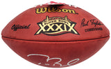 Tom Brady Autographed Official NFL Leather Super Bowl XXXIX Logo Football Fanatics Holo #AA0104078