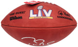 Tom Brady Autographed Official NFL Leather Super Bowl LV Logo Football Fanatics Holo #AA0104045
