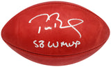 Tom Brady Autographed Official NFL Leather Super Bowl LV Logo Football "SB LV MVP" Fanatics Holo #AA0104060