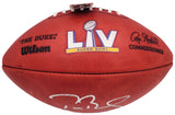 Tom Brady Autographed Official NFL Leather Super Bowl LV Logo Football "SB LV MVP" Fanatics Holo #AA0104060