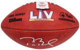 Tom Brady Autographed Official NFL Leather Super Bowl LV Logo Football "SB LV MVP" Fanatics Holo #AA0104061