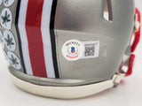 Denzel Burke Autographed Ohio State Buckeyes Flash Gray Speed Mini Helmet Beckett BAS QR Stock #203891