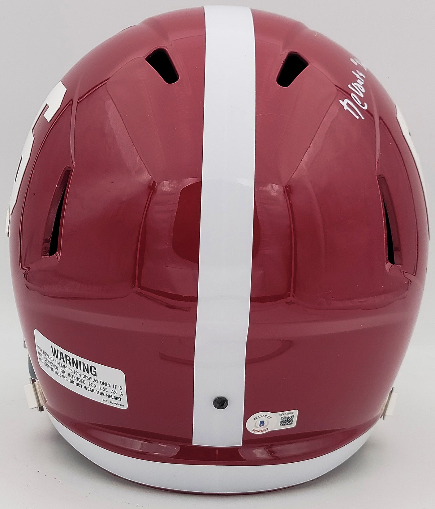 Devonta Smith Autographed Alabama Crimson Tide Red Full Size Replica Speed Helmet "Smitty" Beckett BAS QR Stock #203863
