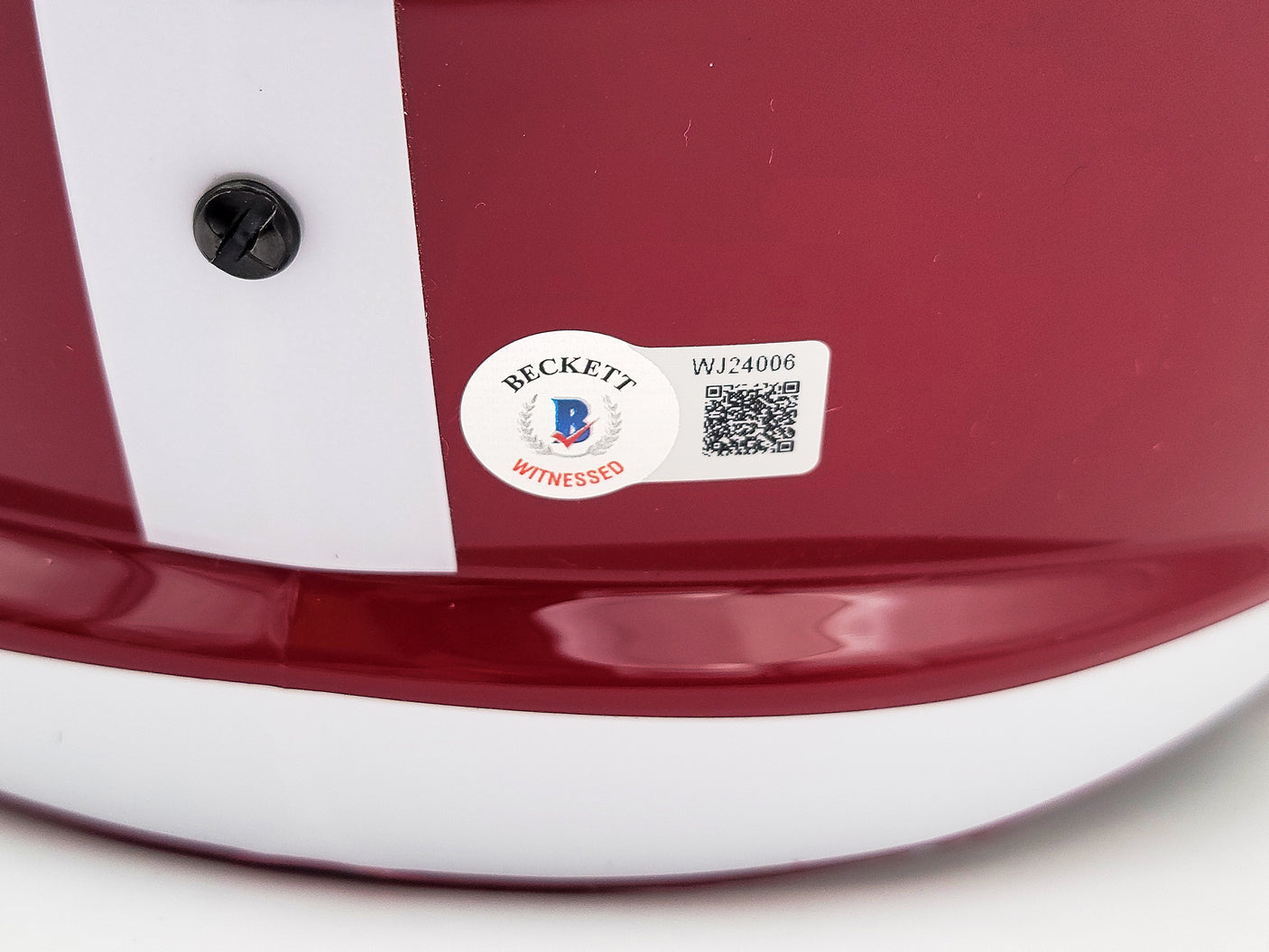 Devonta Smith Autographed Alabama Crimson Tide Red Full Size Replica Speed Helmet "Smitty" Beckett BAS QR Stock #203863