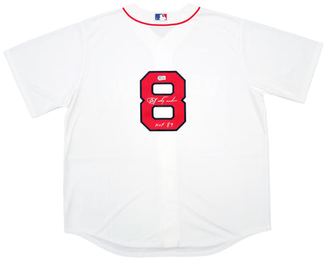 Boston Red Sox Carl Yastrzemski Autographed White Nike Jersey Size XL "HOF 89" Beckett BAS Stock #203885