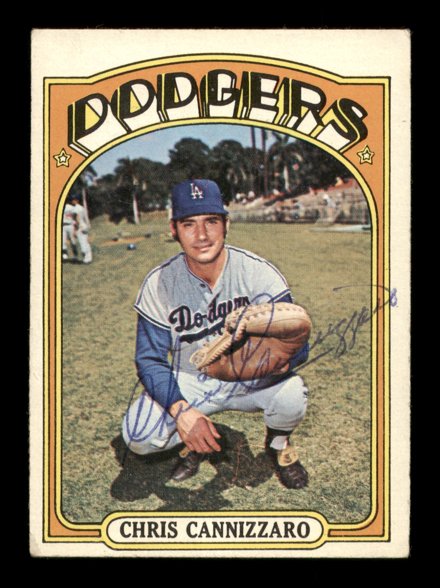 Chris Cannizzaro Autographed 1972 Topps Card #759 Los Angeles Dodgers High Number SKU #204261