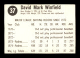 Dave Winfield Autographed 1975 Hostess Card #37 San Diego Padres SKU #205278